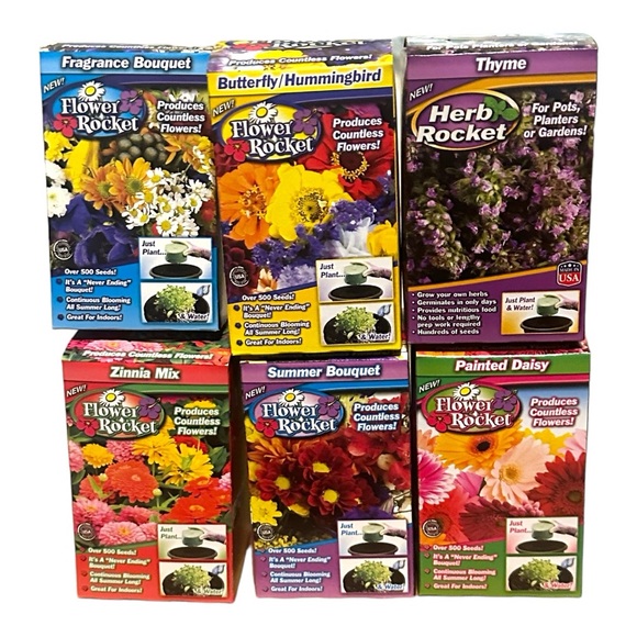 6 Pack FLOWER HERB ROCKET Grow Kits NWT - Picture 2 of 2
